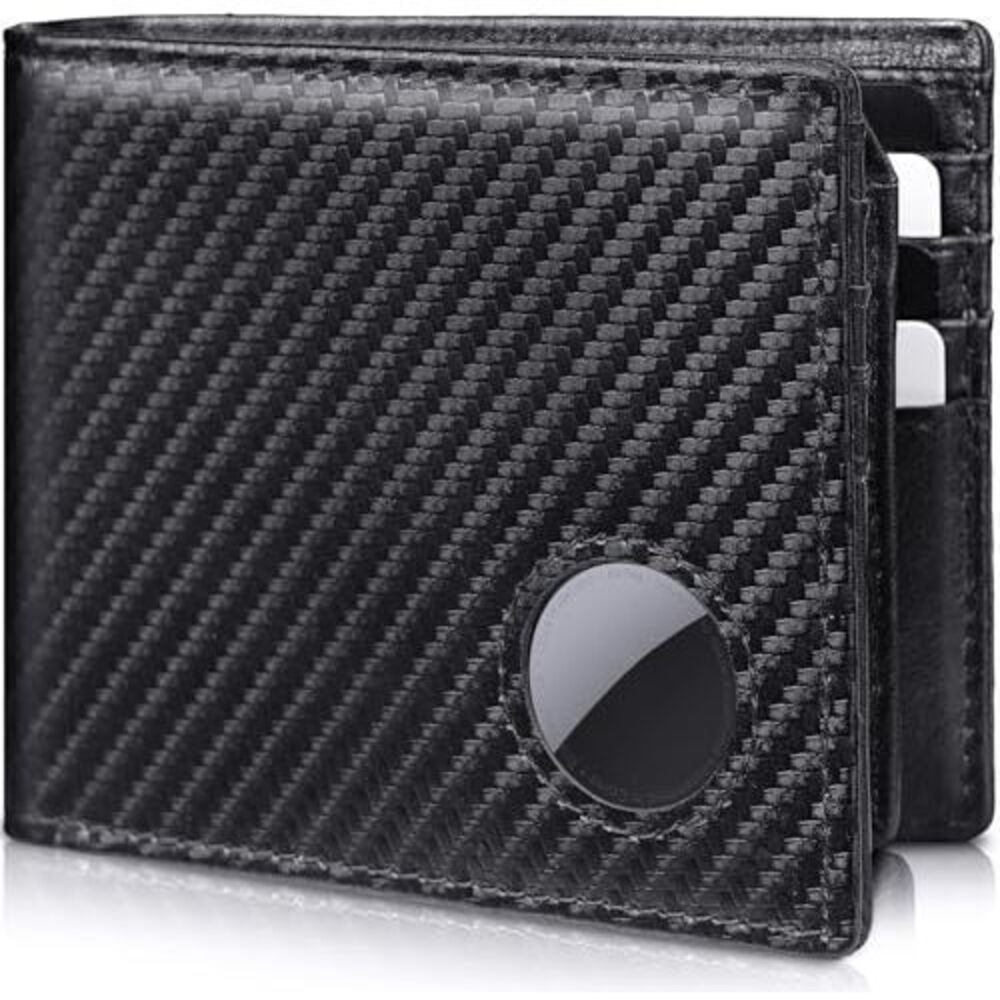 5002 Airtag Wallet - Leather Rfid Bifold Blocking Wallet With Airtag Holder